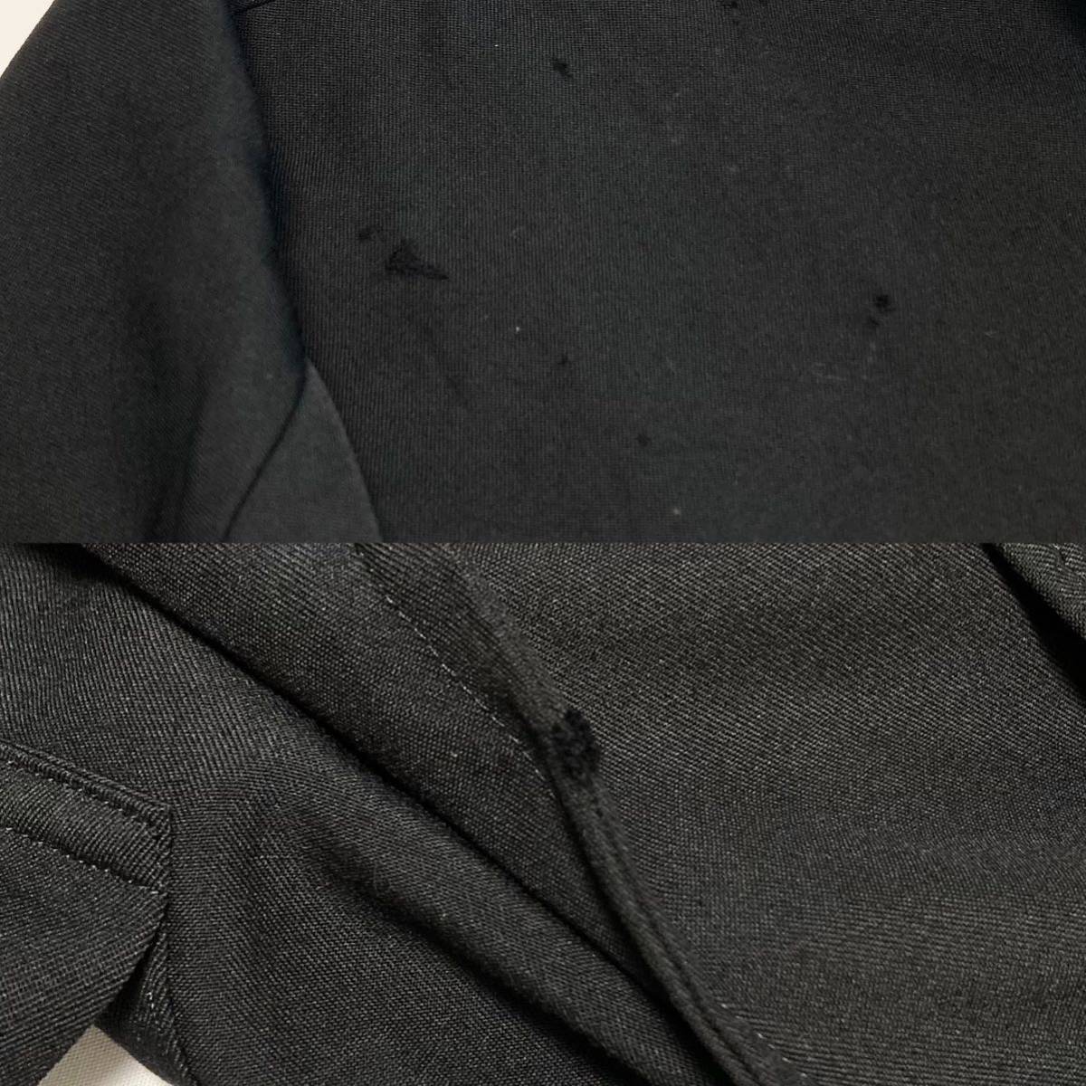 Y's for men AW2003 Gabardine Long Jacket, Hand-Stitched Peak Lapels and Red Patch, Black Wool, Size 4, view 9