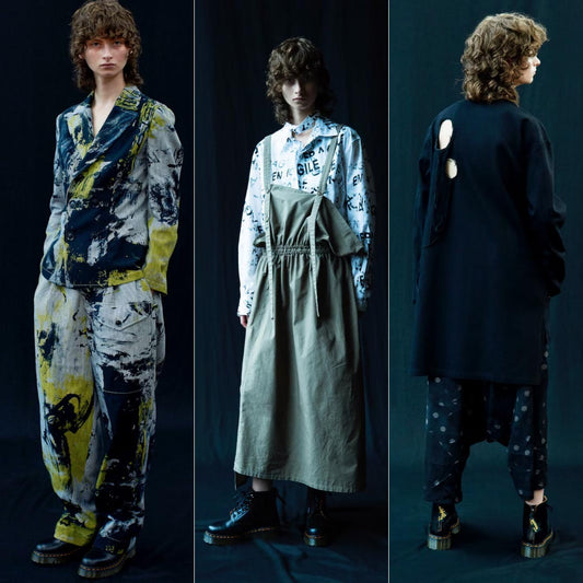 Y's Yohji Yamamoto x Dr. Martens SS2023 Y's 101 Six-Eye Back-Zip Leather Boots, Black, UK 4, view 1