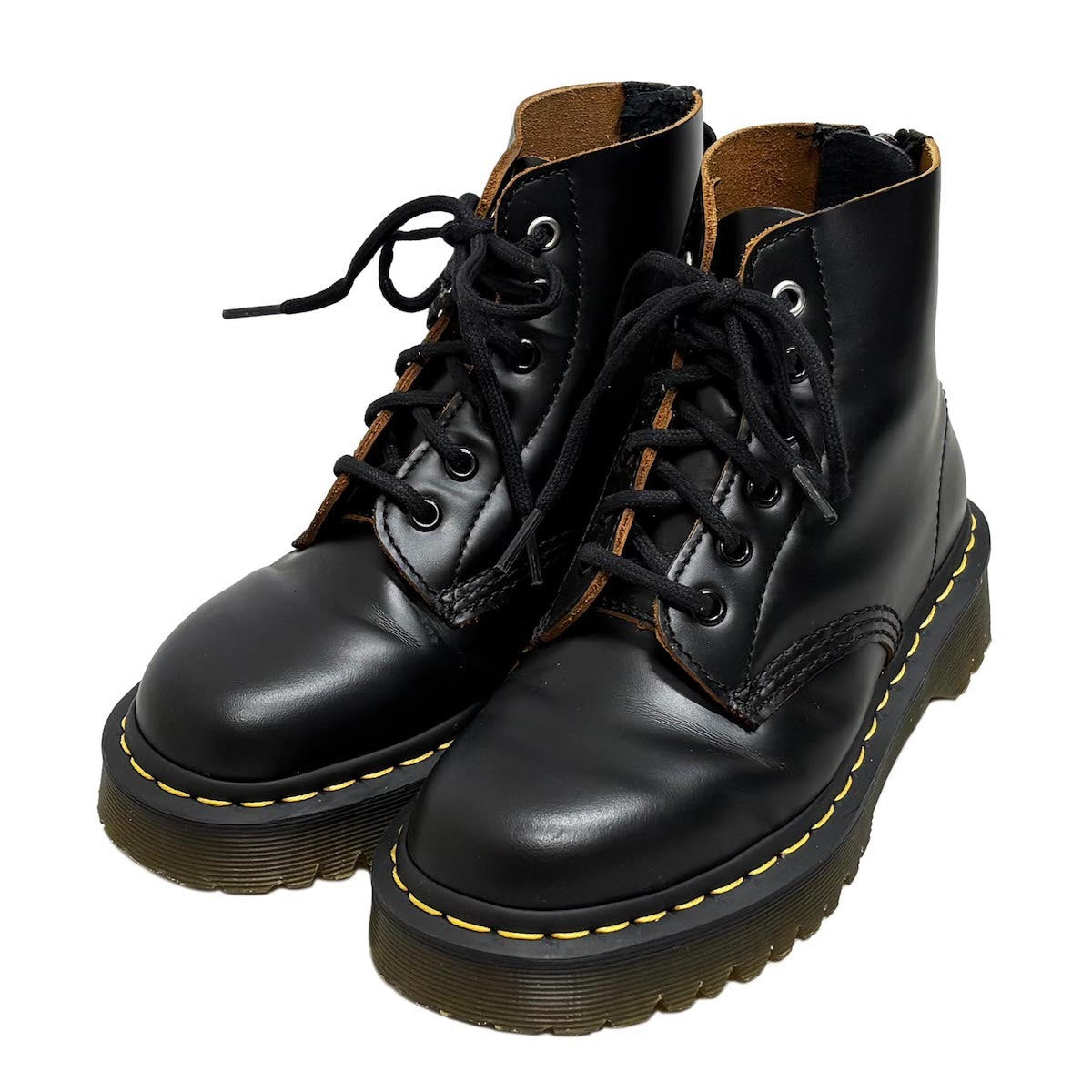 Y's Yohji Yamamoto x Dr. Martens SS2023 Y's 101 Six-Eye Back-Zip Leather Boots, Black, UK 4, view 2