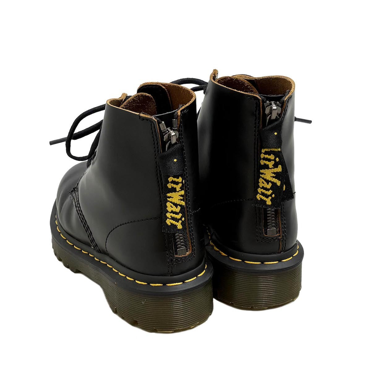 Y's Yohji Yamamoto x Dr. Martens SS2023 Y's 101 Six-Eye Back-Zip Leather Boots, Black, UK 4, view 4