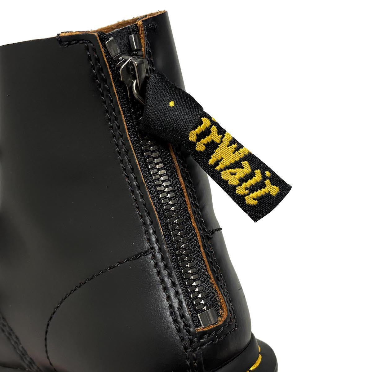 Y's Yohji Yamamoto x Dr. Martens SS2023 Y's 101 Six-Eye Back-Zip Leather Boots, Black, UK 4, view 8