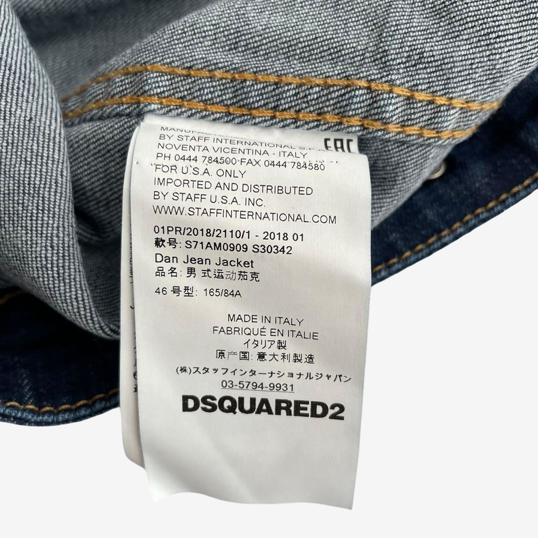 DSQUARED2 SS18 Hawaiian Surf Dan Jean Jacket Denim Hybrid IT 46 New With Tags