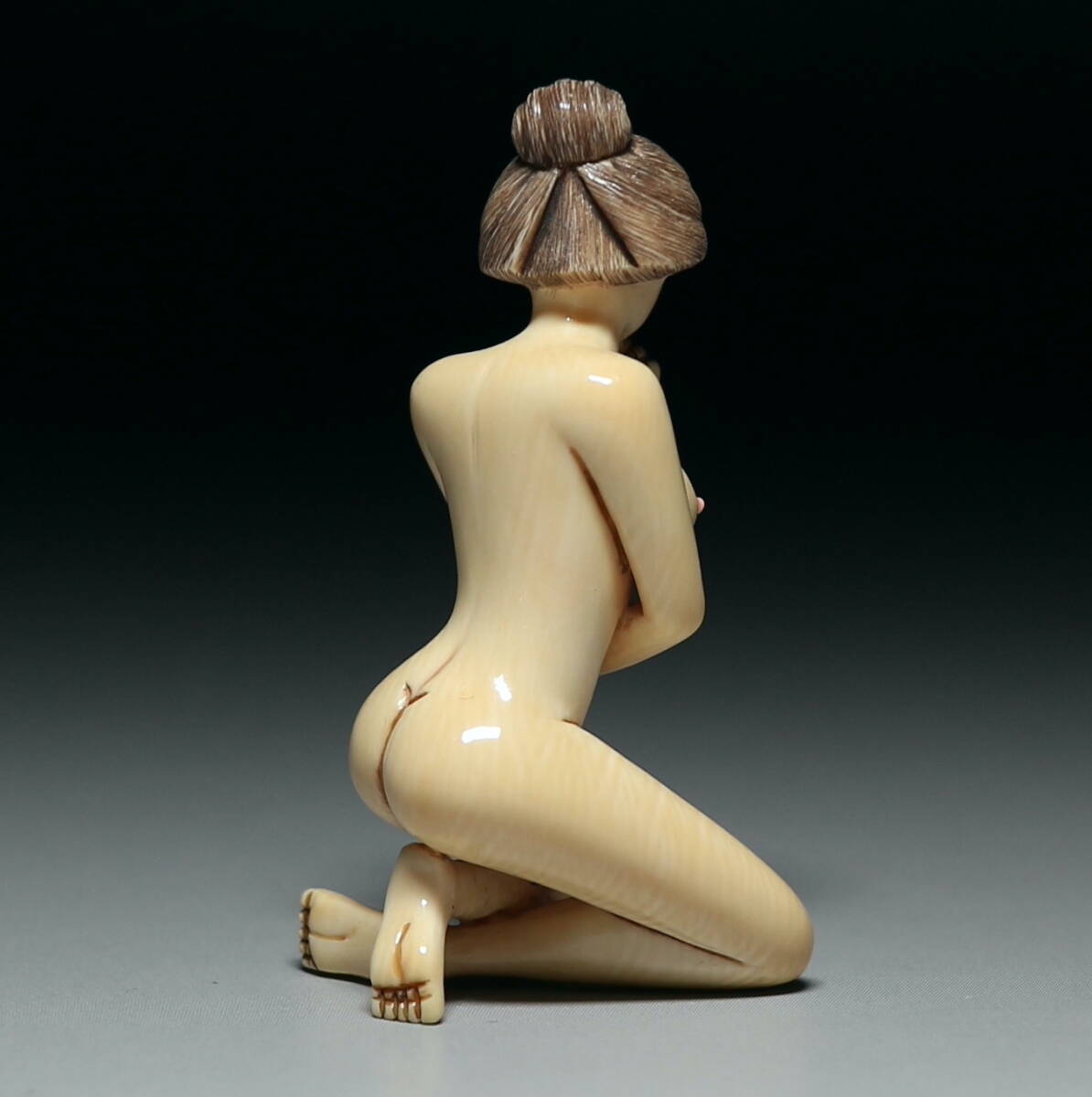 Shunga Erotic Figure in Mammoth Ivory — Japanese Hidden Arts Sculpture