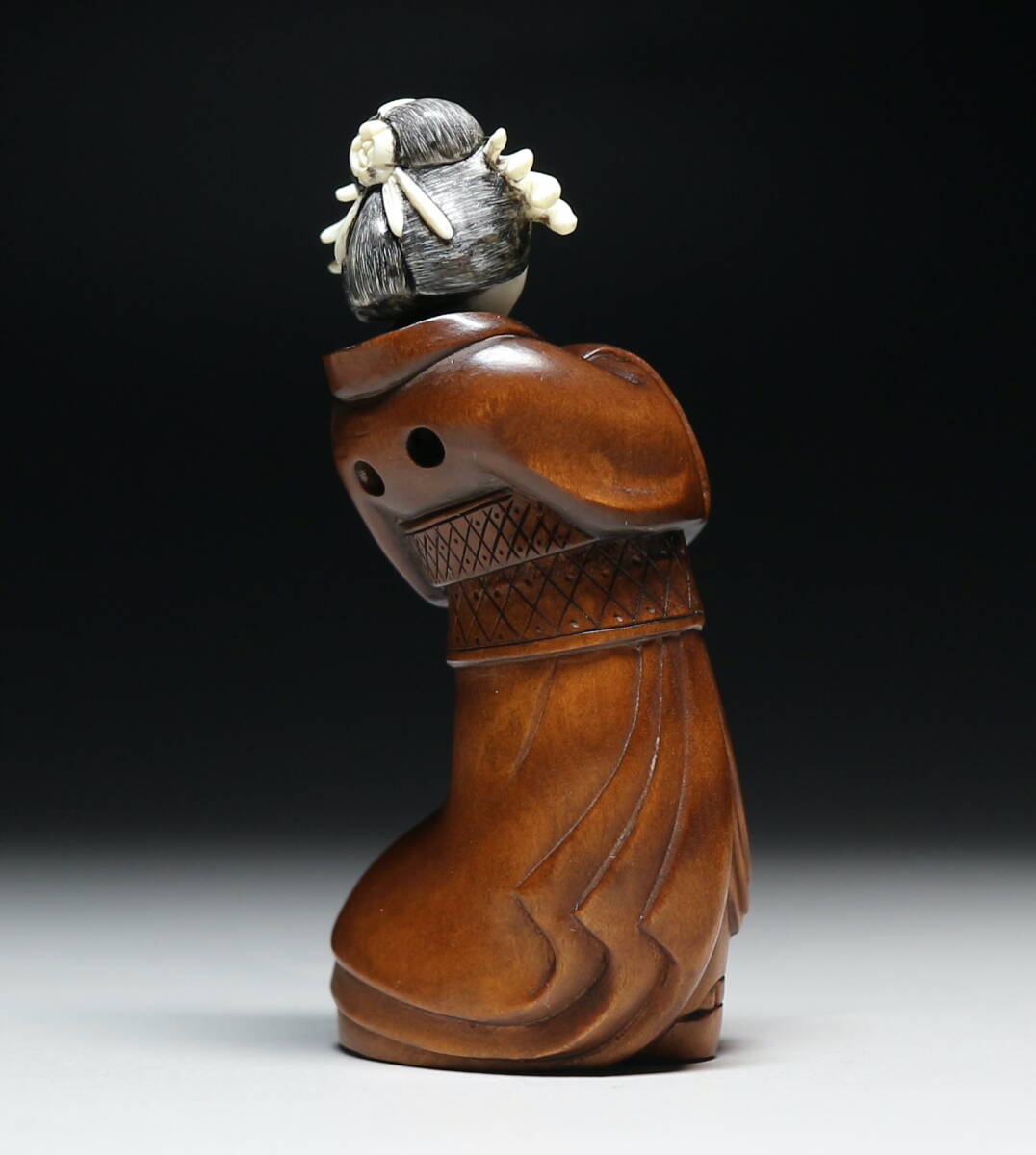 Japanese Shunga Netsuke Hidden Figure Mammoth Ivory Boxwood Erotic Art