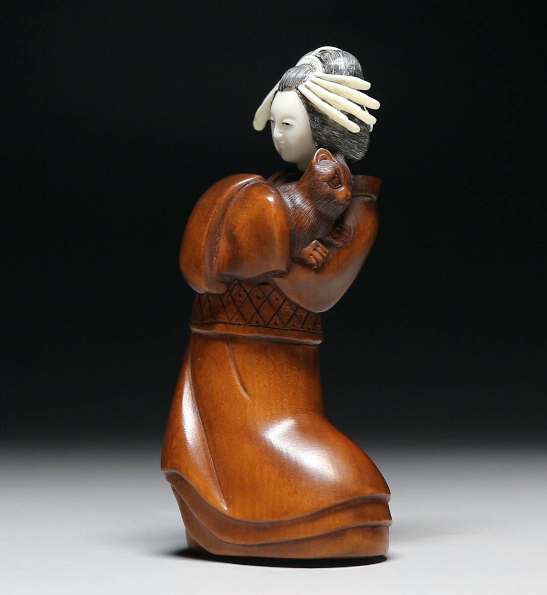 Japanese Shunga Netsuke Hidden Figure Mammoth Ivory Boxwood Erotic Art