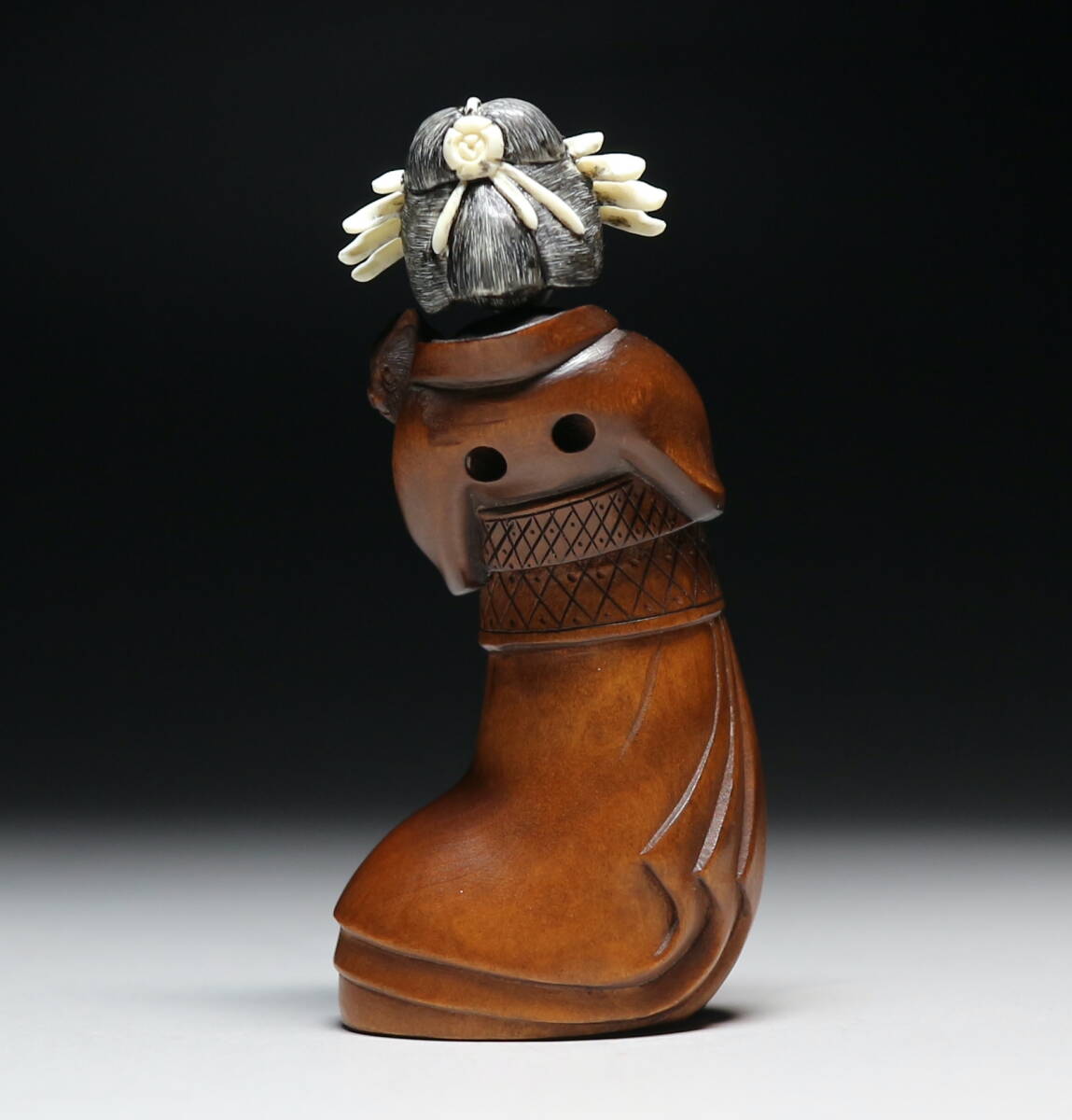 Japanese Shunga Netsuke Hidden Figure Mammoth Ivory Boxwood Erotic Art