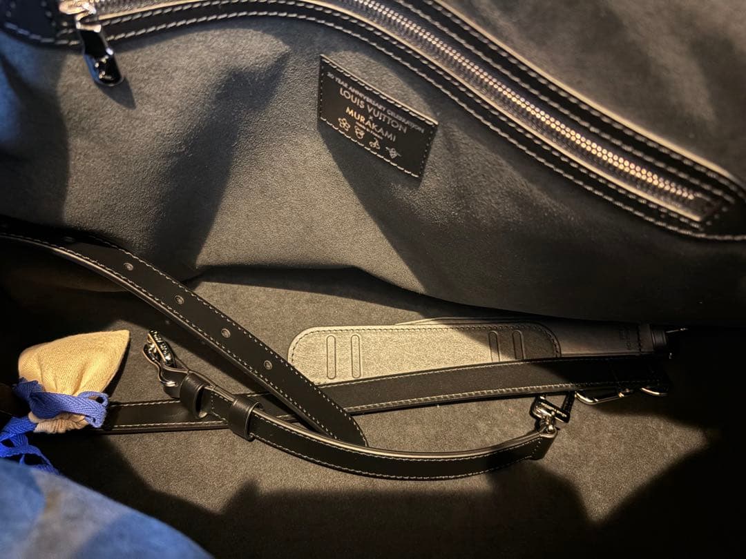Louis Vuitton x Takashi Murakami Keepall 50 Black Multicolor Monogram Anniversary Variant Collector Travel Bag Full Set