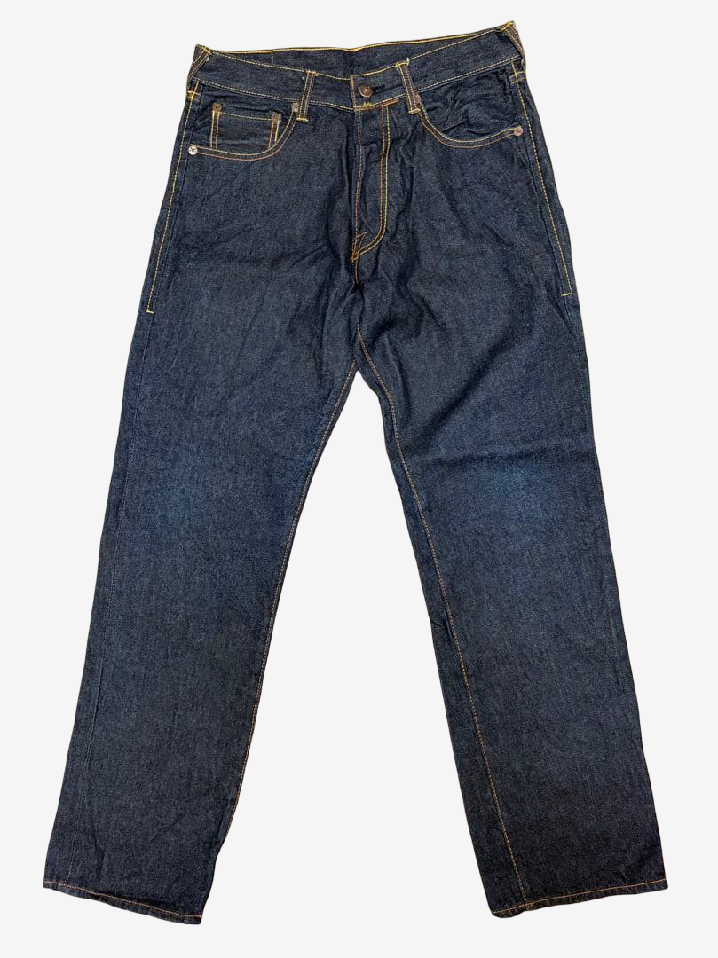 Rare EVISU / Yamane Japanese Denim Jeans • Size 32 • Crane / Tsuru Bird Embroidery • White Seagull Kamome Pocket Mark • Dark Indigo • Japanese Streetwear • Collectible Y2K Denim