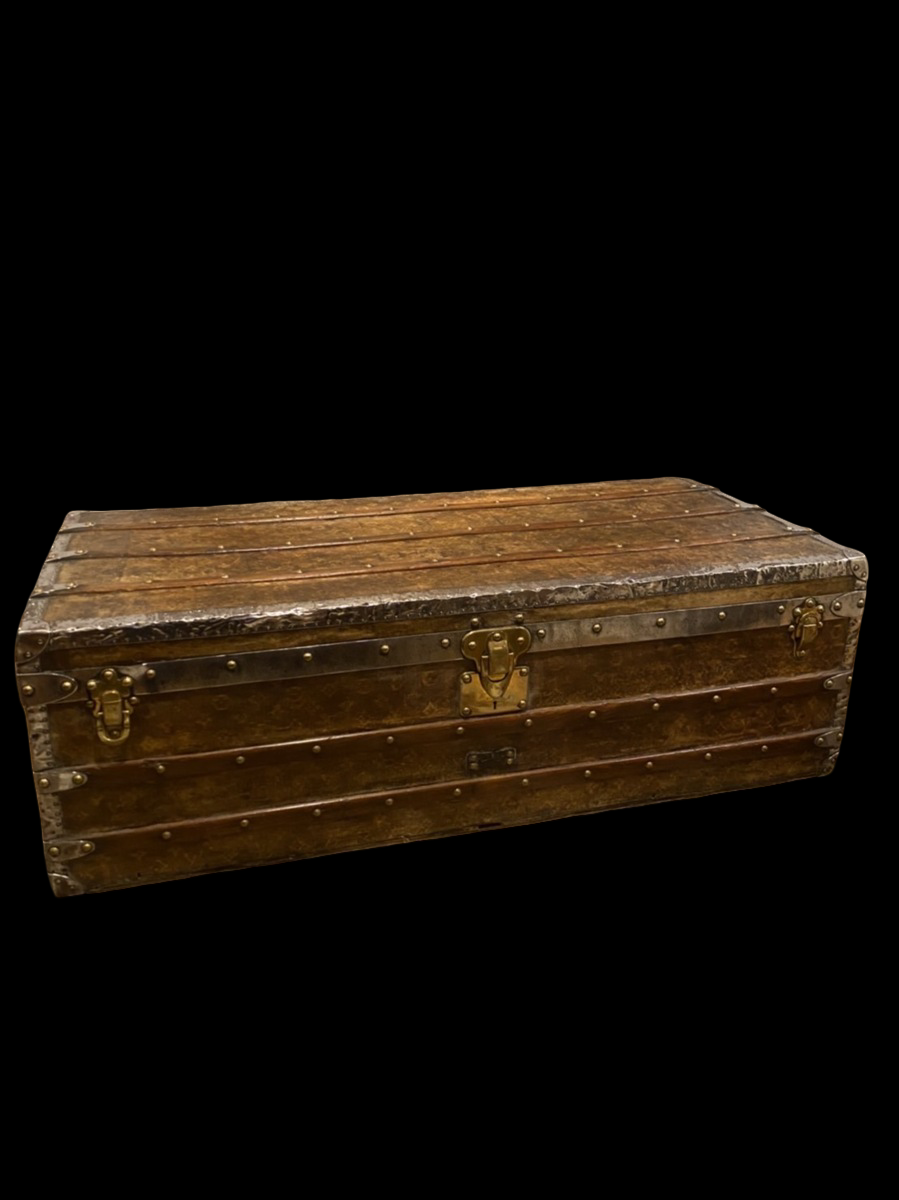 Louis Vuitton Monogram Footlocker Trunk No. 017388, Attributed to 1896, 120 cm, Wood & Brass-Tone Hardware