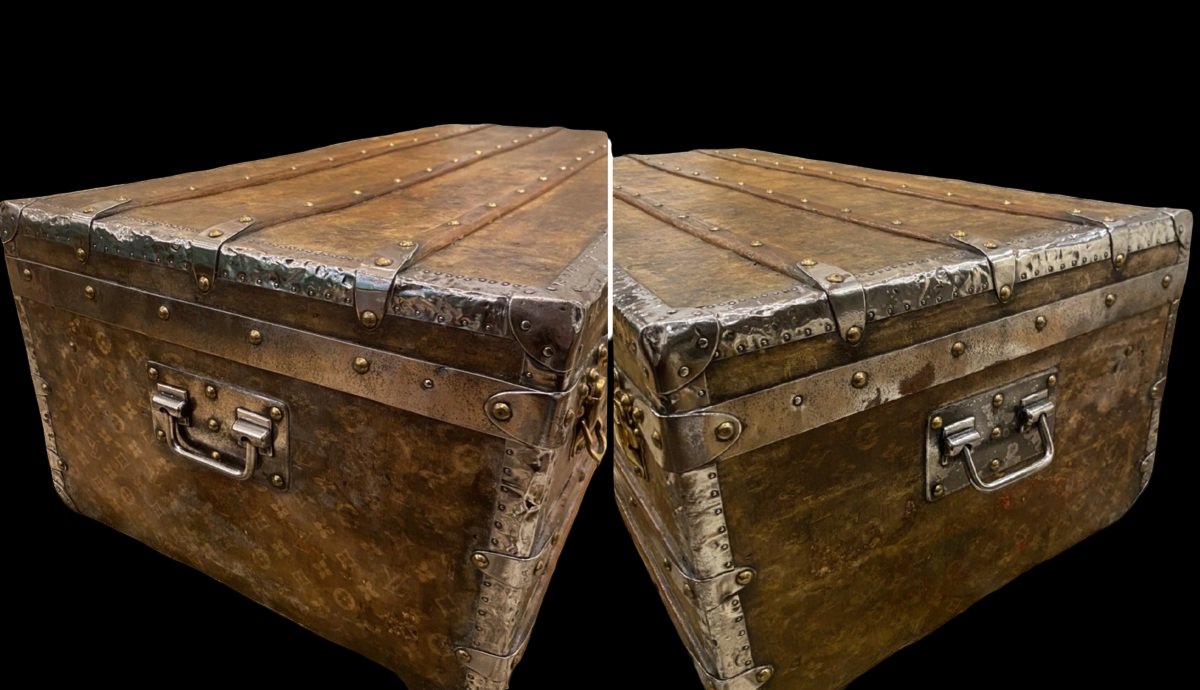 Louis Vuitton Monogram footlocker trunk, attributed 1896, view 7 of 10