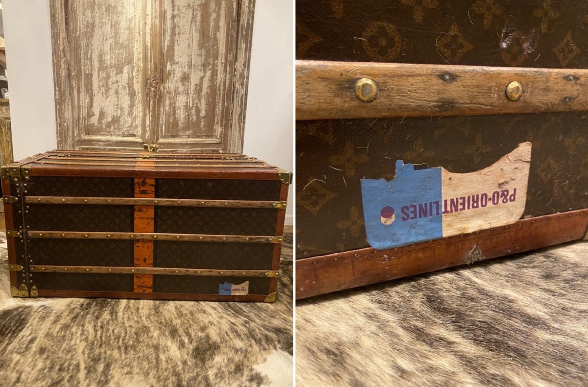 Louis Vuitton wardrobe trunk with orange interior, view 4 of 10