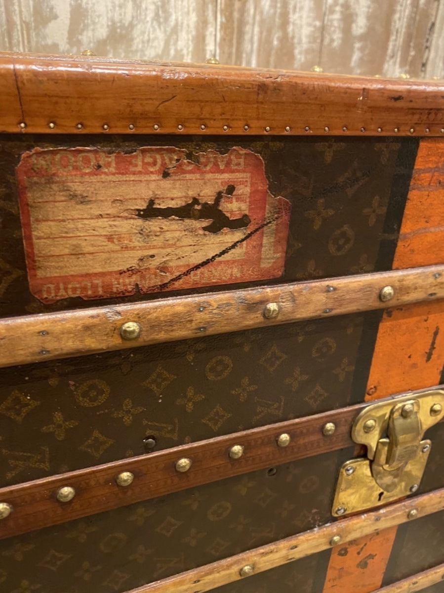 Louis Vuitton wardrobe trunk with orange interior, view 5 of 10