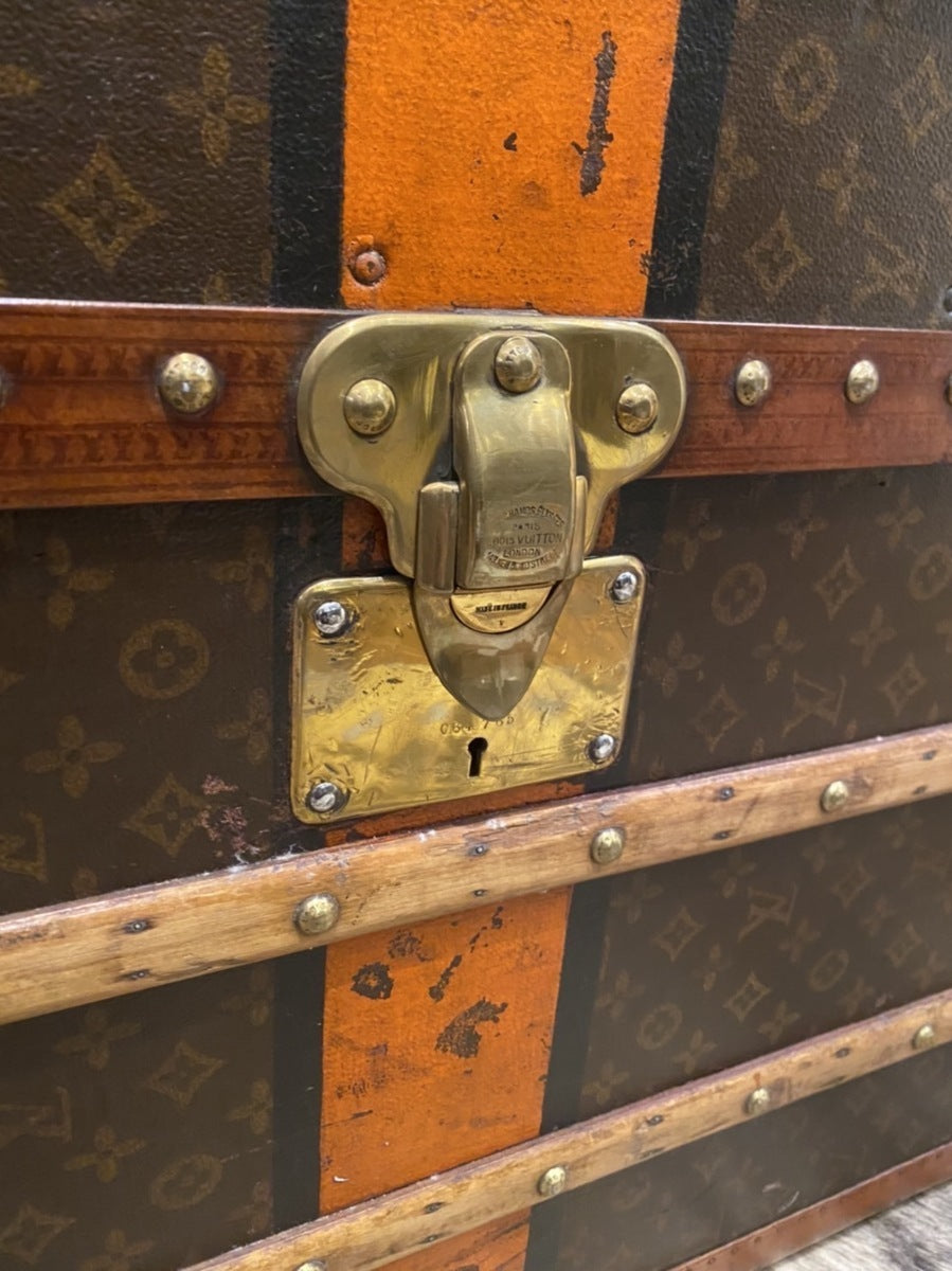 Louis Vuitton wardrobe trunk with orange interior, view 7 of 10