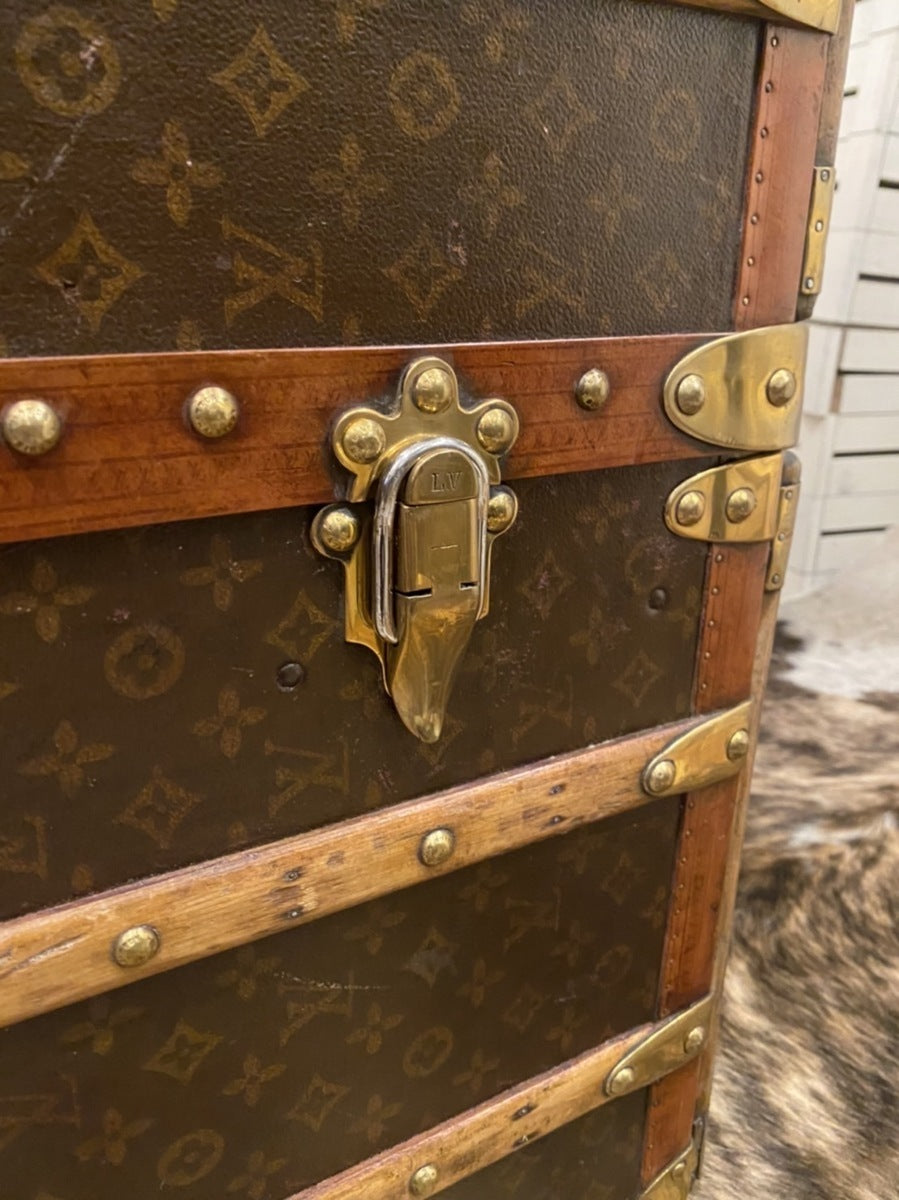 Louis Vuitton wardrobe trunk with orange interior, view 9 of 10