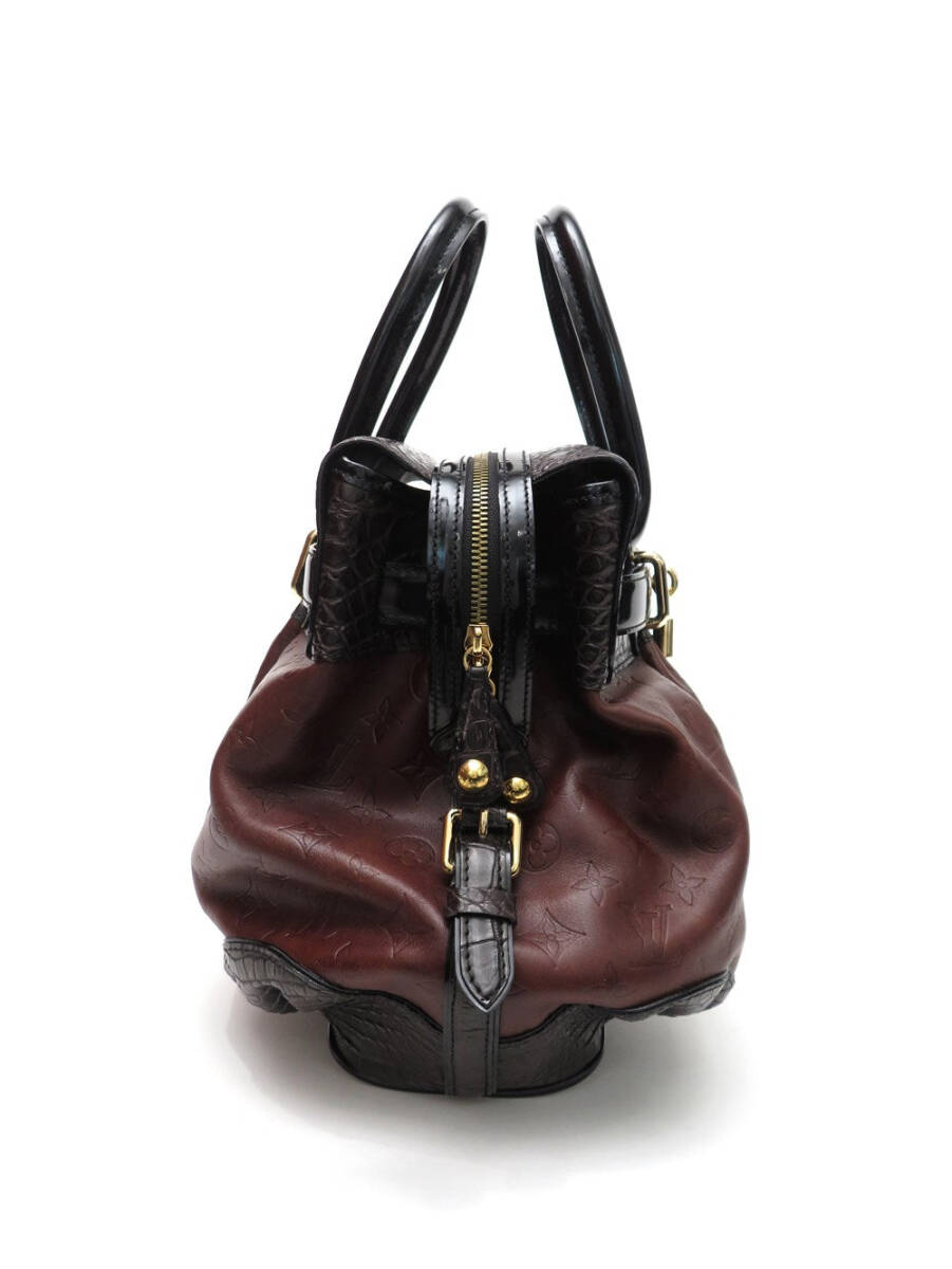 Louis Vuitton Les Extraordinaires City Steamer in moka and alligator, view 3 of 10