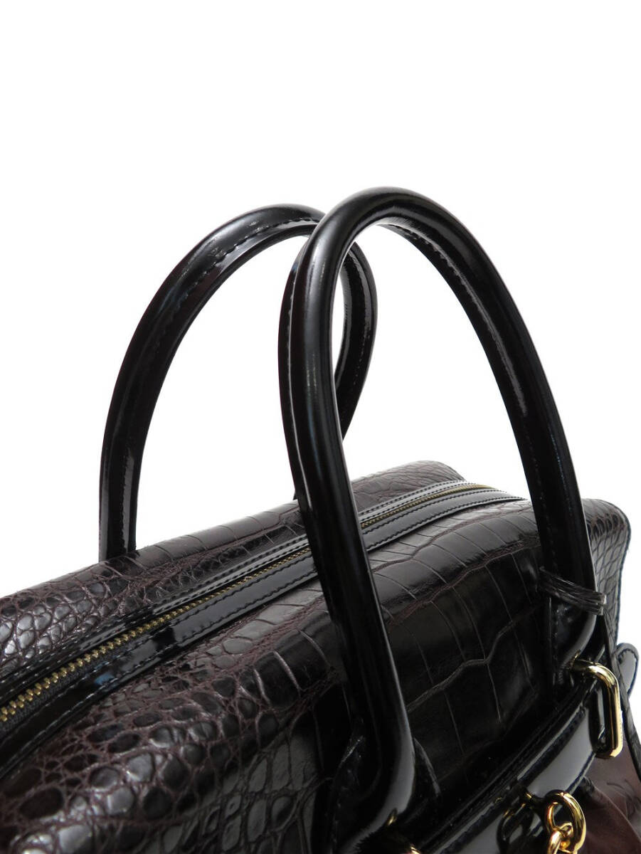 Louis Vuitton Les Extraordinaires City Steamer in moka and alligator, view 5 of 10