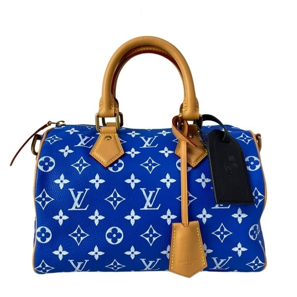 Louis Vuitton Speedy P9 Bandoulière 25 M24424, Blue Monogram Calfskin, Pharrell Williams Era, with Pouch