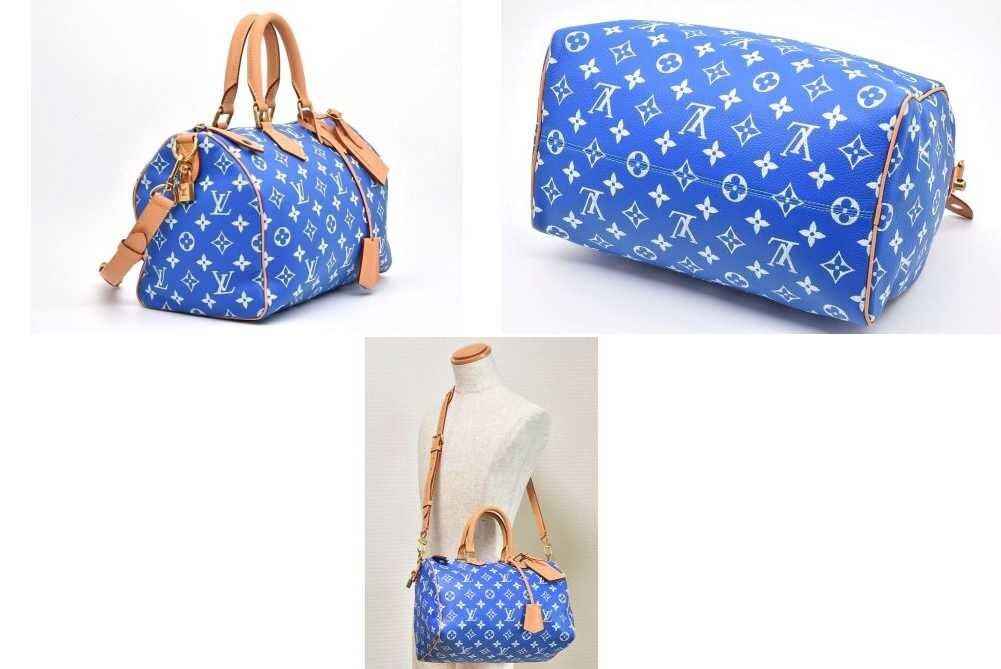Louis Vuitton Speedy P9 Bandoulière 30 in blue, view 3 of 9