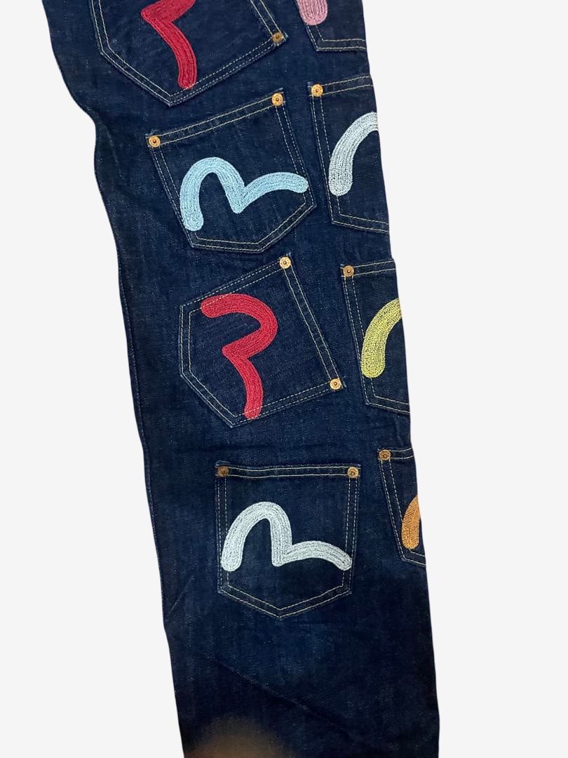EVISU Paris × Siotani Brothers Many Pocket Jeans Japan Made Yamane Multi Kamome Denim as worn by Travis Scott