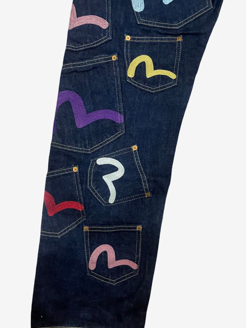 EVISU Paris × Siotani Brothers Many Pocket Jeans Japan Made Yamane Multi Kamome Denim as worn by Travis Scott