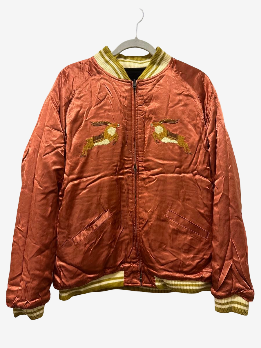 Studio Ghibli Princess Mononoke Sukajan Jacket Reversible Embroidered Anime Bomber XL Japan