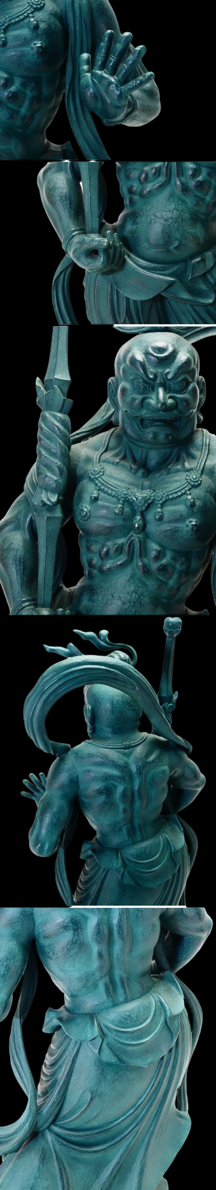 Monumental Nio Guardian Deva Kings (Agyō & Ungyō) — Bronze Casting, Matsuhisa Sohrin School Attribution, Pair, 61cm, Japan