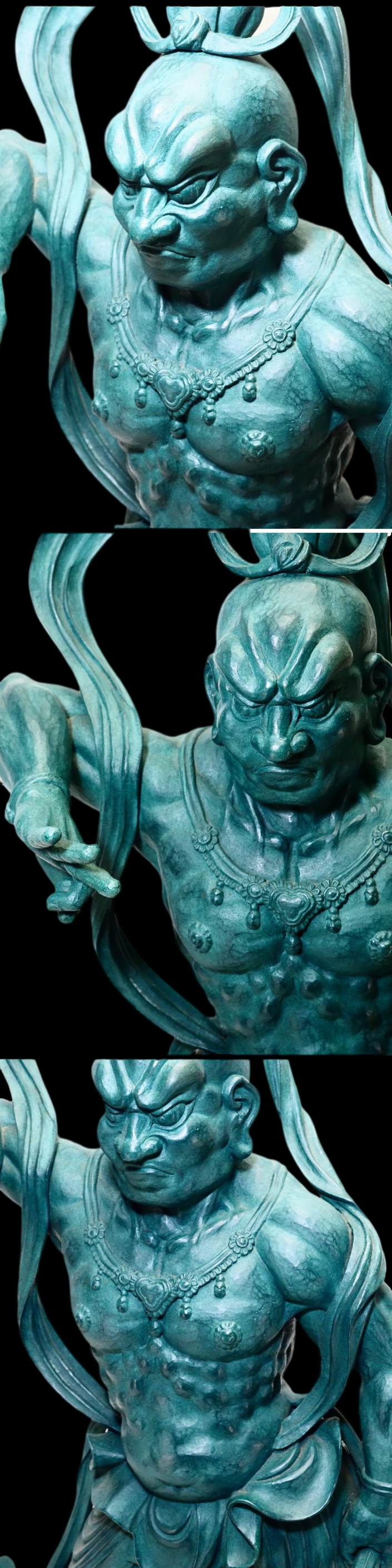 Monumental Nio Guardian Deva Kings (Agyō & Ungyō) — Bronze Casting, Matsuhisa Sohrin School Attribution, Pair, 61cm, Japan