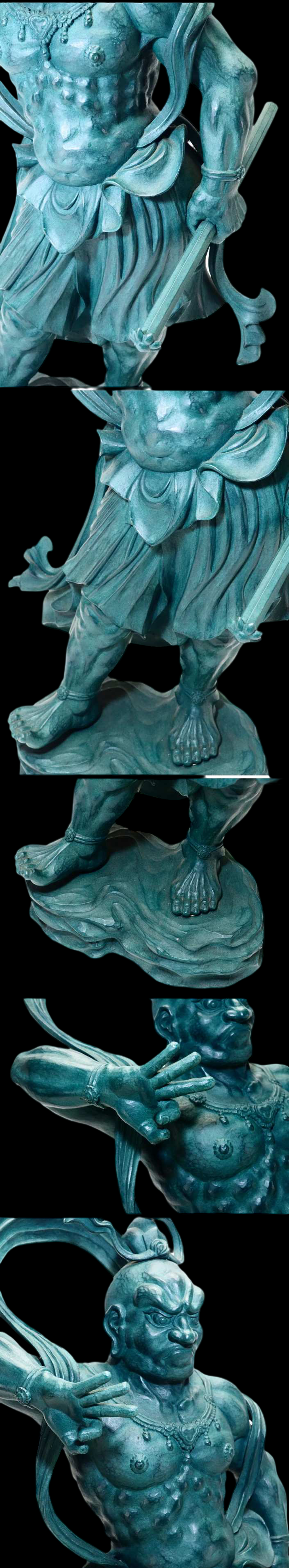 Monumental Nio Guardian Deva Kings (Agyō & Ungyō) — Bronze Casting, Matsuhisa Sohrin School Attribution, Pair, 61cm, Japan