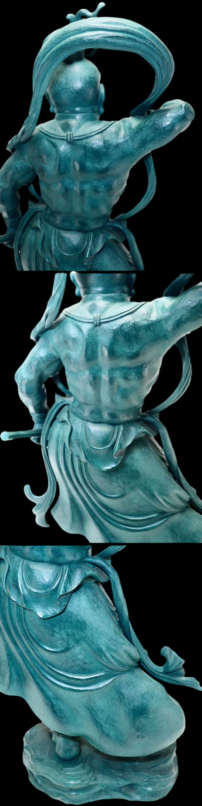 Monumental Nio Guardian Deva Kings (Agyō & Ungyō) — Bronze Casting, Matsuhisa Sohrin School Attribution, Pair, 61cm, Japan