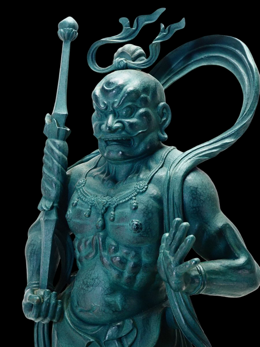 Monumental Nio Guardian Deva Kings (Agyō & Ungyō) — Bronze Casting, Matsuhisa Sohrin School Attribution, Pair, 61cm, Japan