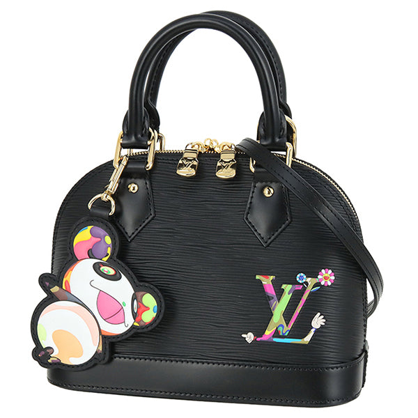 Louis Vuitton x Takashi Murakami Alma BB M13670 Black Epi Leather Panda Charm 2WAY Bag