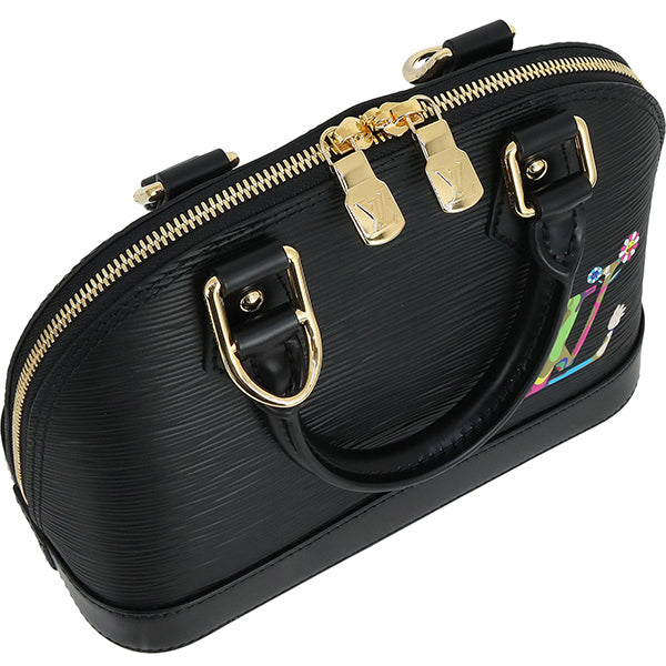 Louis Vuitton x Takashi Murakami Alma BB M13670 Black Epi Leather Panda Charm 2WAY Bag