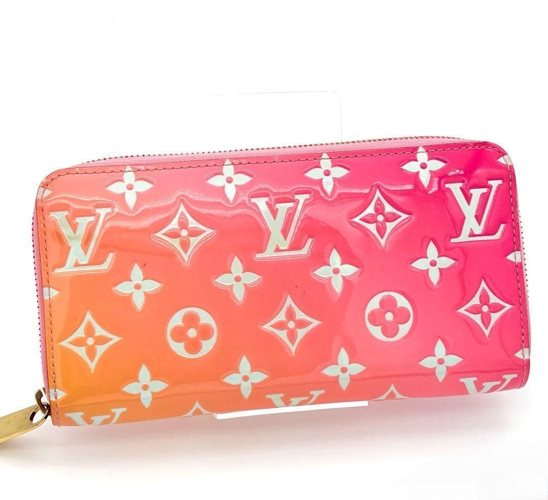 Louis Vuitton Monogram Vernis Zippy Wallet M64158, Valentine Pink, with Box