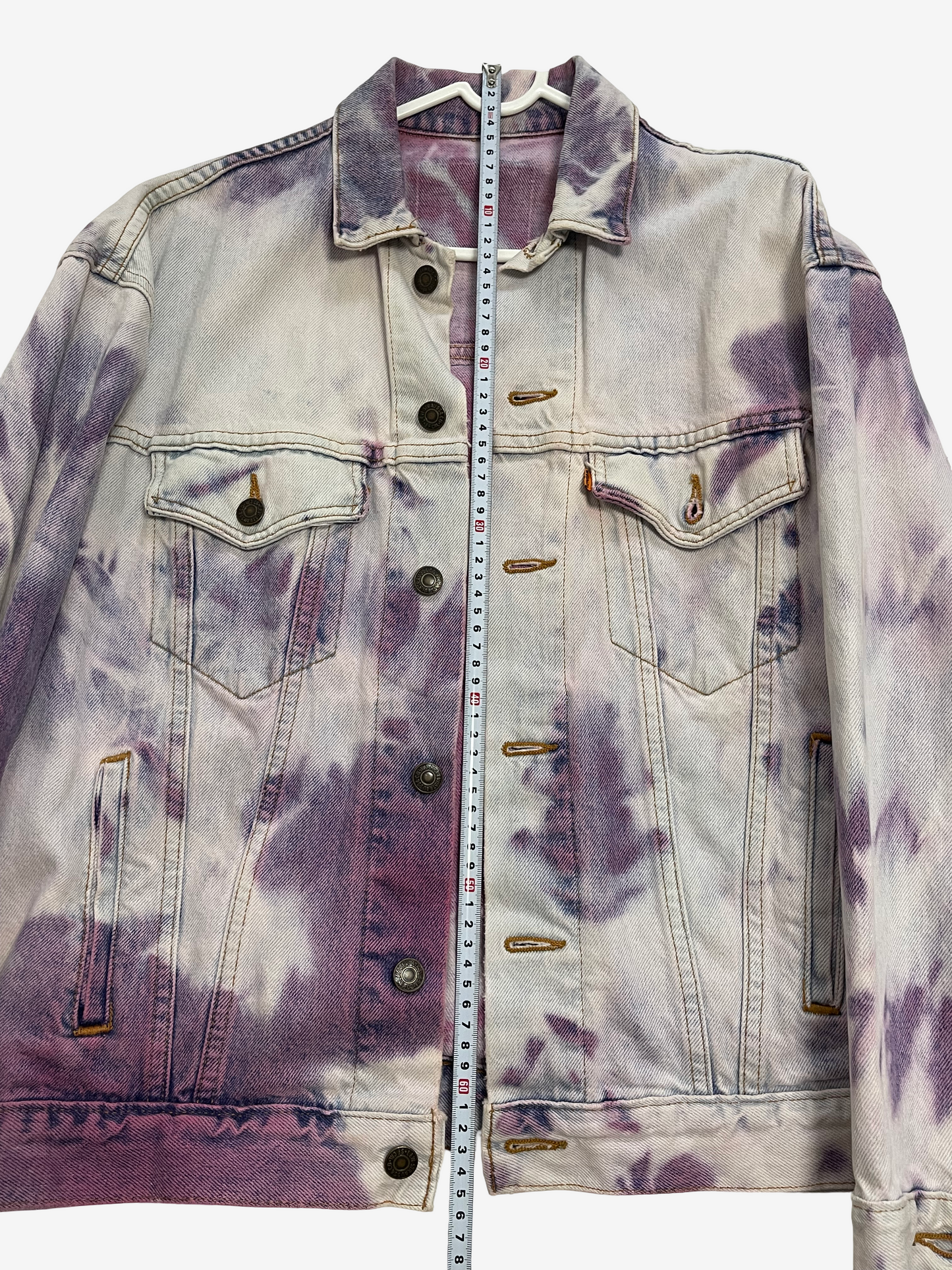 Vintage Levi's x COTE MER Purple Tie Dye Denim Jacket | Japanese Obi Kimono Remake | One of a Kind Wearable Art | L-XL