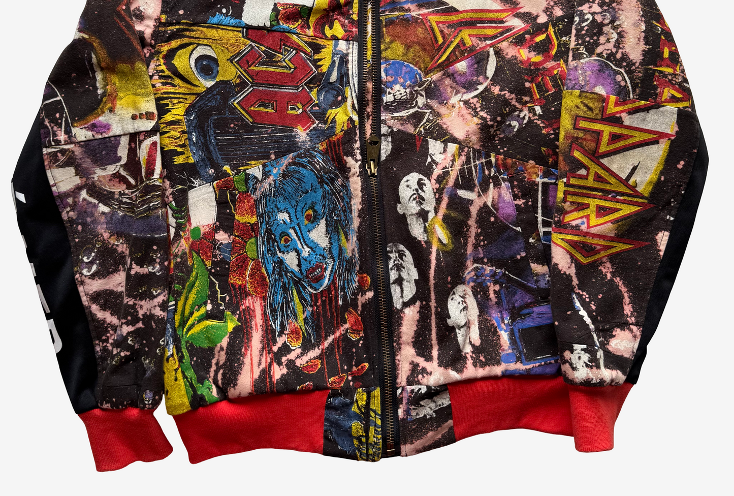 Japanese Reconstructed Rock COTÉ MER Def Leppard Band Tee Remake Bomber Jacket
