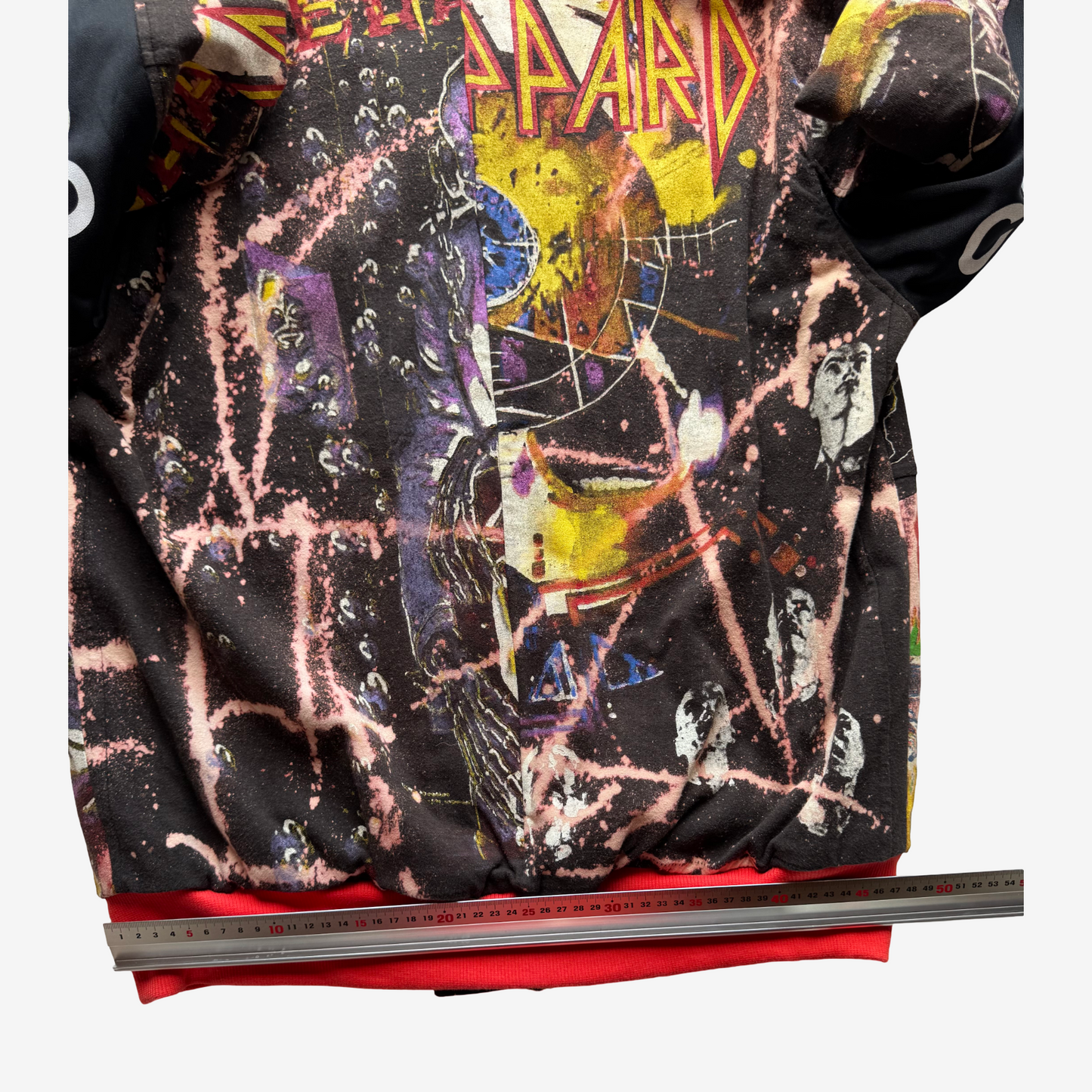 Japanese Reconstructed Rock COTÉ MER Def Leppard Band Tee Remake Bomber Jacket