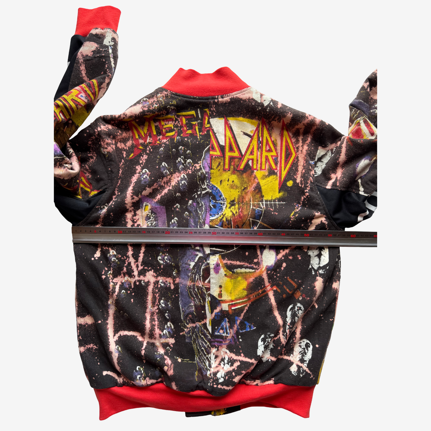 Japanese Reconstructed Rock COTÉ MER Def Leppard Band Tee Remake Bomber Jacket
