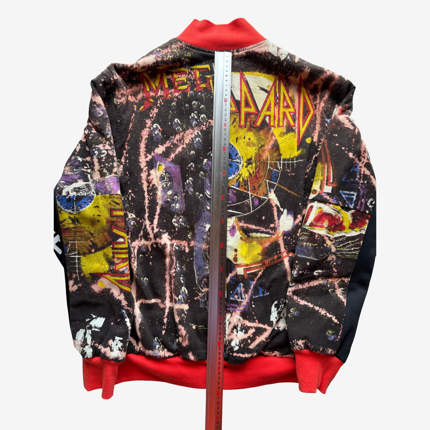 Japanese Reconstructed Rock COTÉ MER Def Leppard Band Tee Remake Bomber Jacket