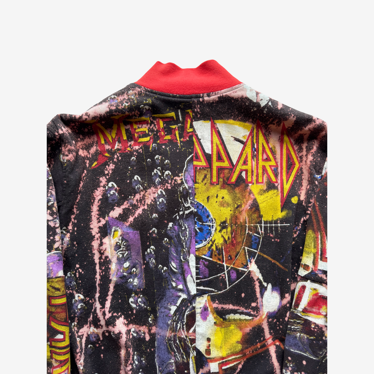 Japanese Reconstructed Rock COTÉ MER Def Leppard Band Tee Remake Bomber Jacket