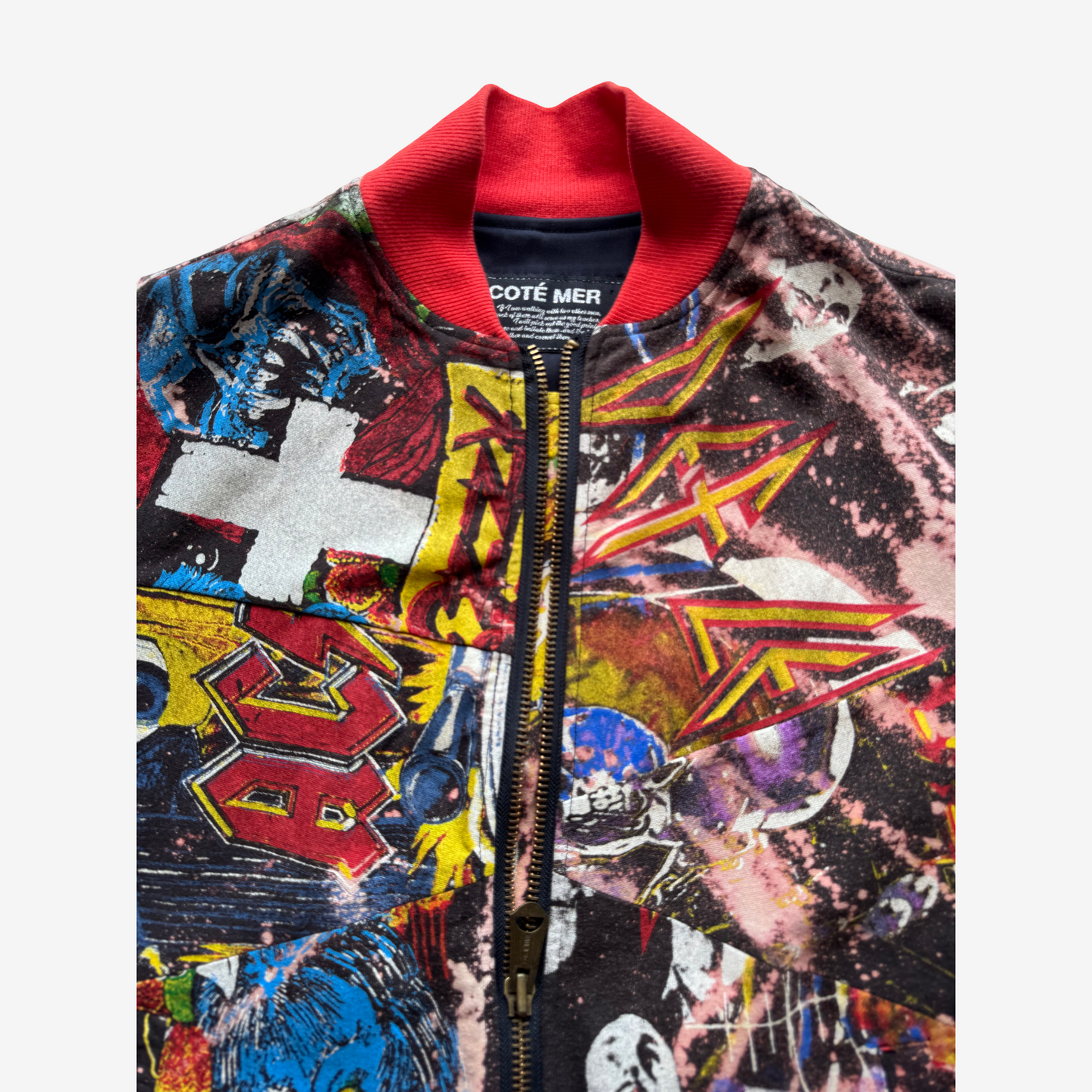 Japanese Reconstructed Rock COTÉ MER Def Leppard Band Tee Remake Bomber Jacket