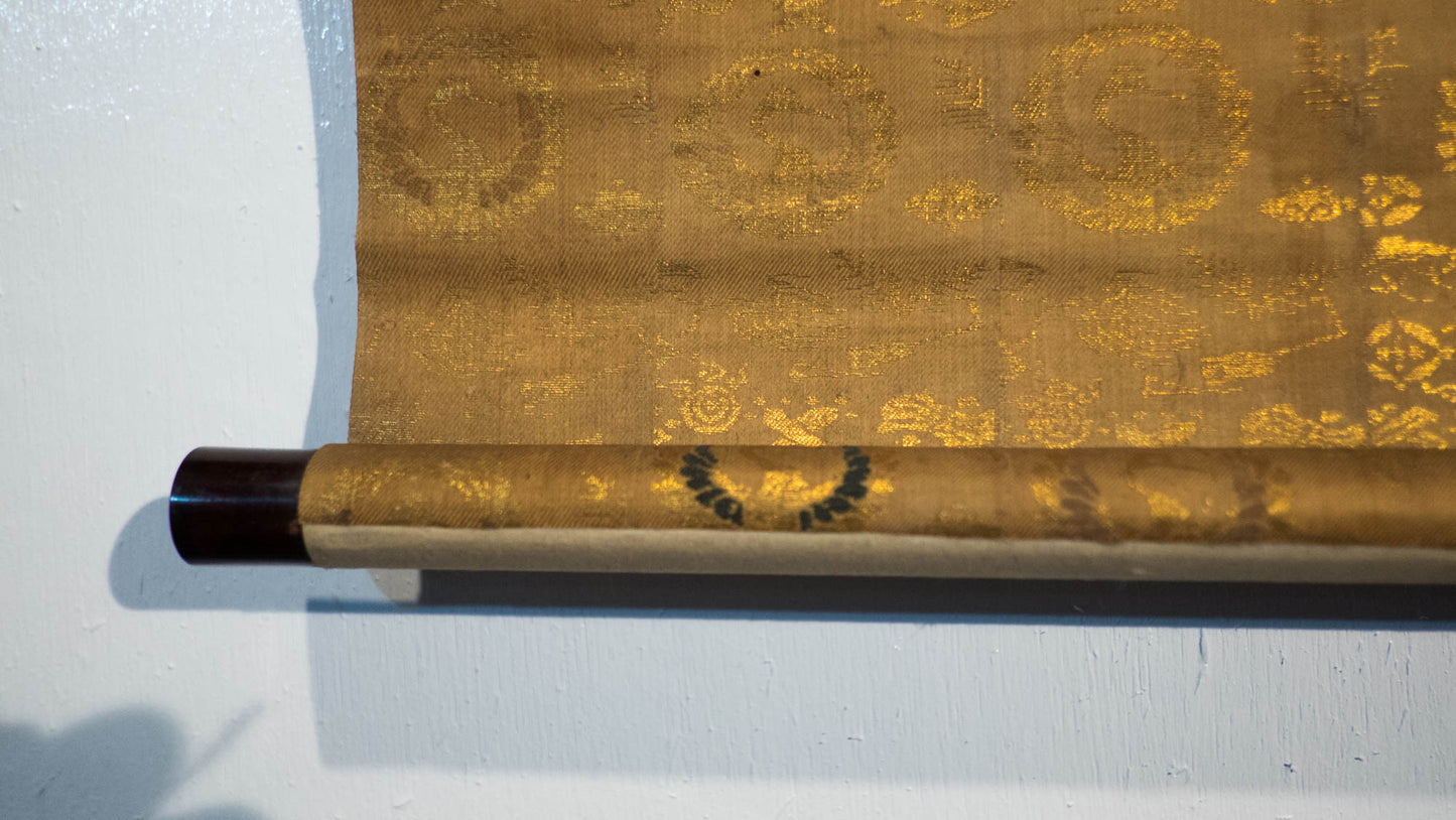 Antique Japanese Raigō Scroll – Amida Buddha Descending with Bodhisattvas – Pure Land Buddhist Hanging Scroll – Spiritual Art for Reflection & Peace