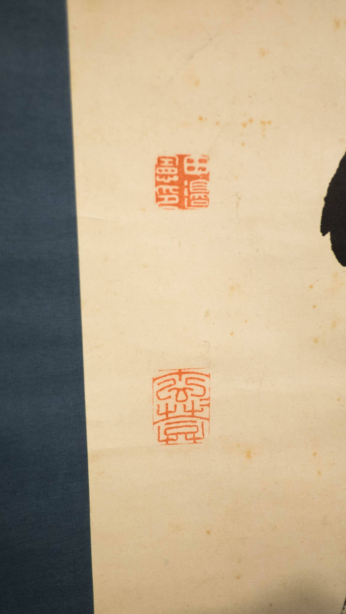 Vintage Japanese Zen Calligraphy Scroll – “Nirvana is Stillness” 涅槃寂静 – Buddhist Hand-Brushed Hanging Scroll – Edo/Meiji Era Zenga Art