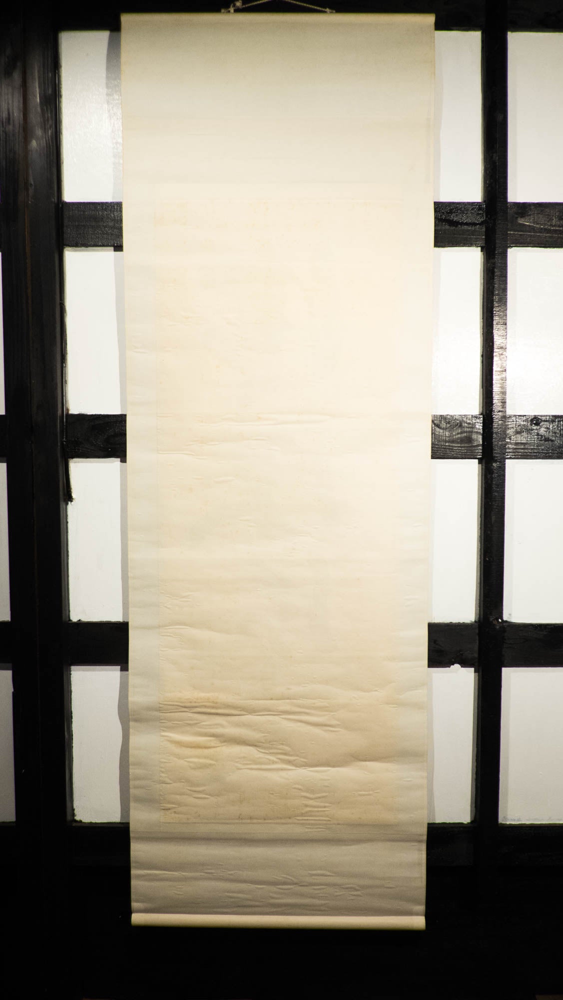 Vintage Japanese Zen Calligraphy Scroll – “Nirvana is Stillness” 涅槃寂静 – Buddhist Hand-Brushed Hanging Scroll – Edo/Meiji Era Zenga Art