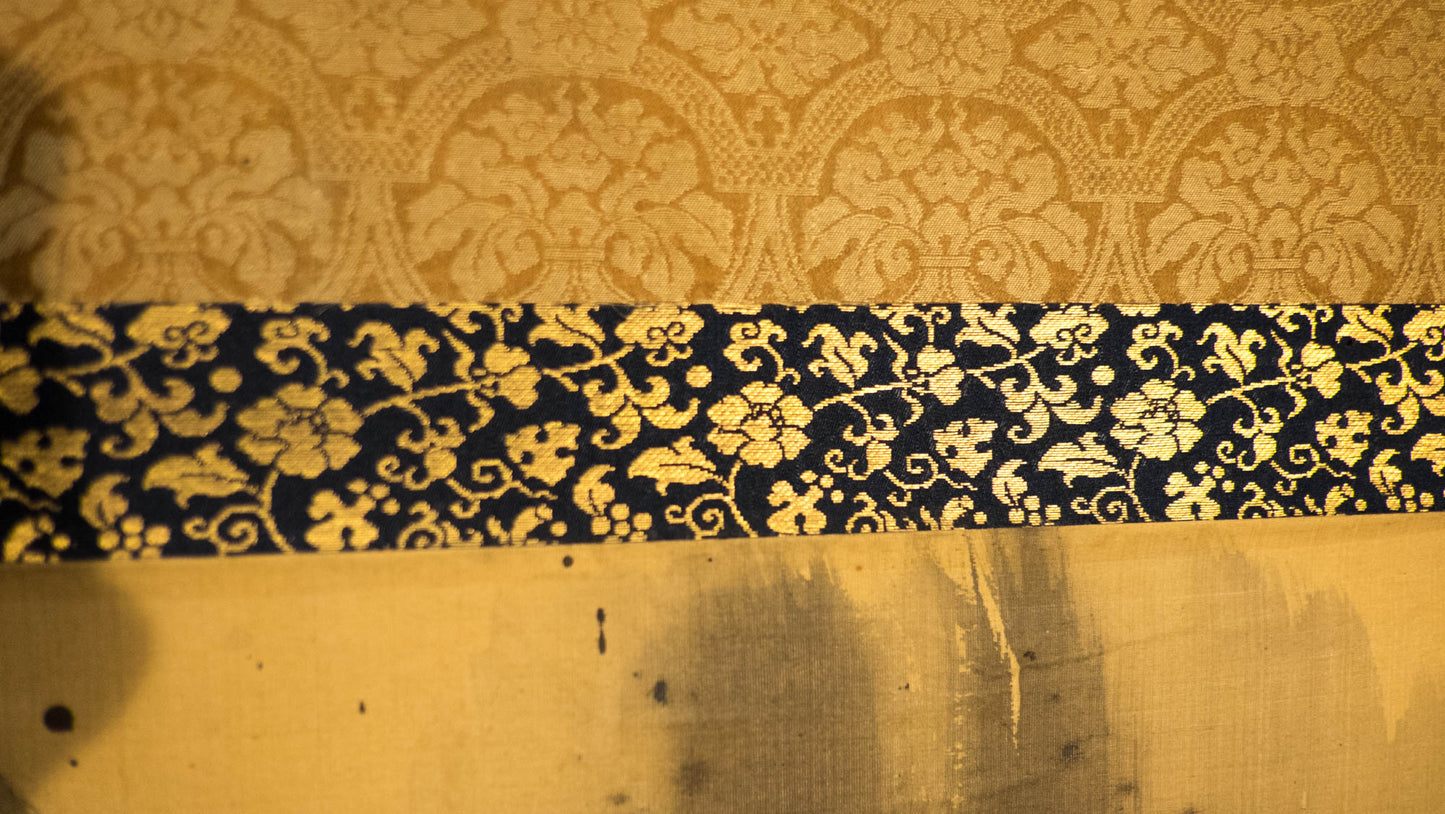 Antique SOGA SHOHAKU Style Japanese Ink Dragon Scroll | Edo-Meiji Sumi-e Zen Painting | Celestial Dragon Wall Art on Silk | Asian Meditation