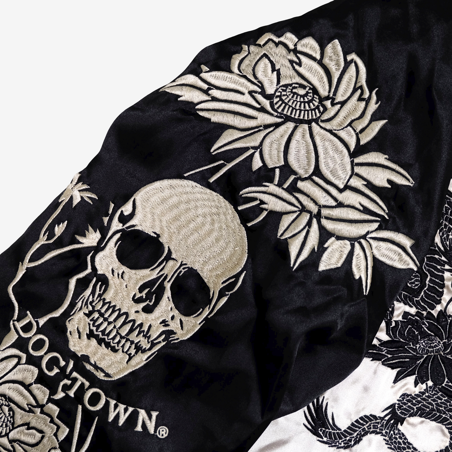 Dogtown Black Dragon Sukajan Jacket Size L | Japanese Embroidered Dragon Souvenir Bomber