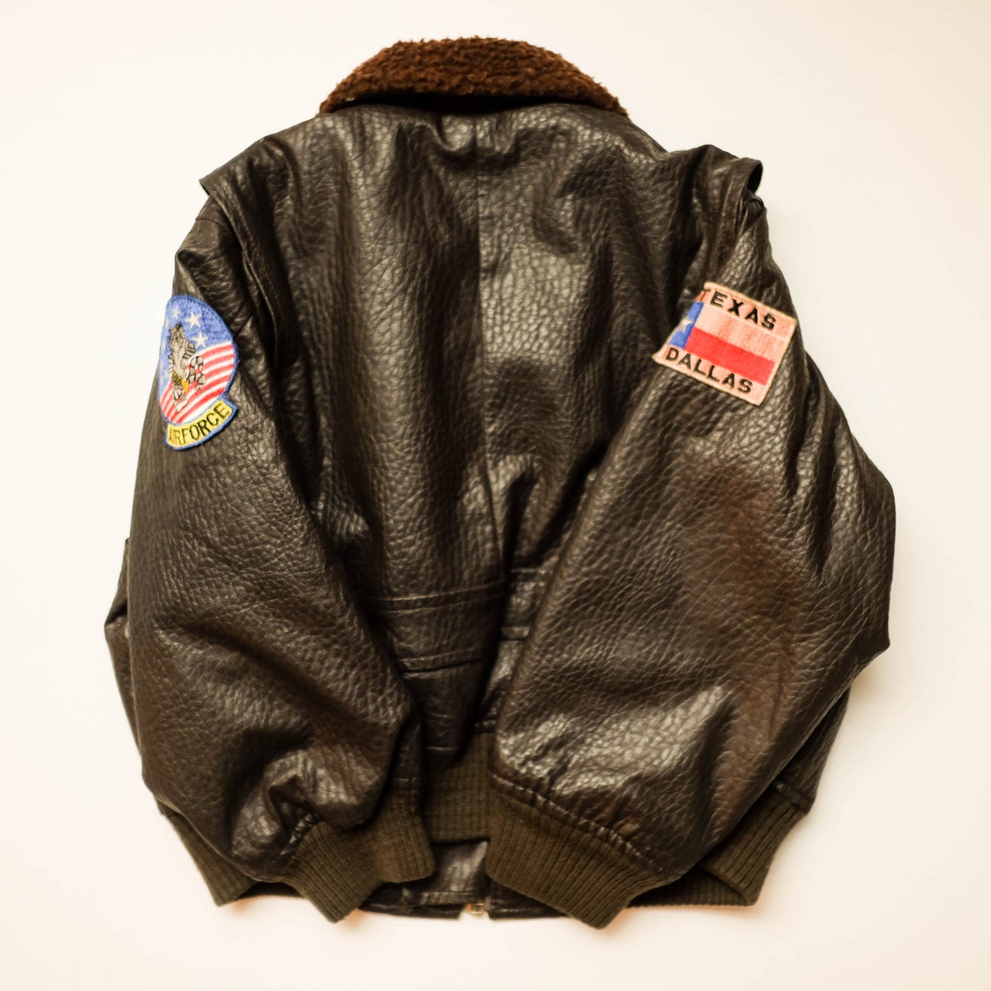 HOUSTON Kids Leather Flight Jacket Size M (3–4 Years) | Miniature Military Bomber Jacket