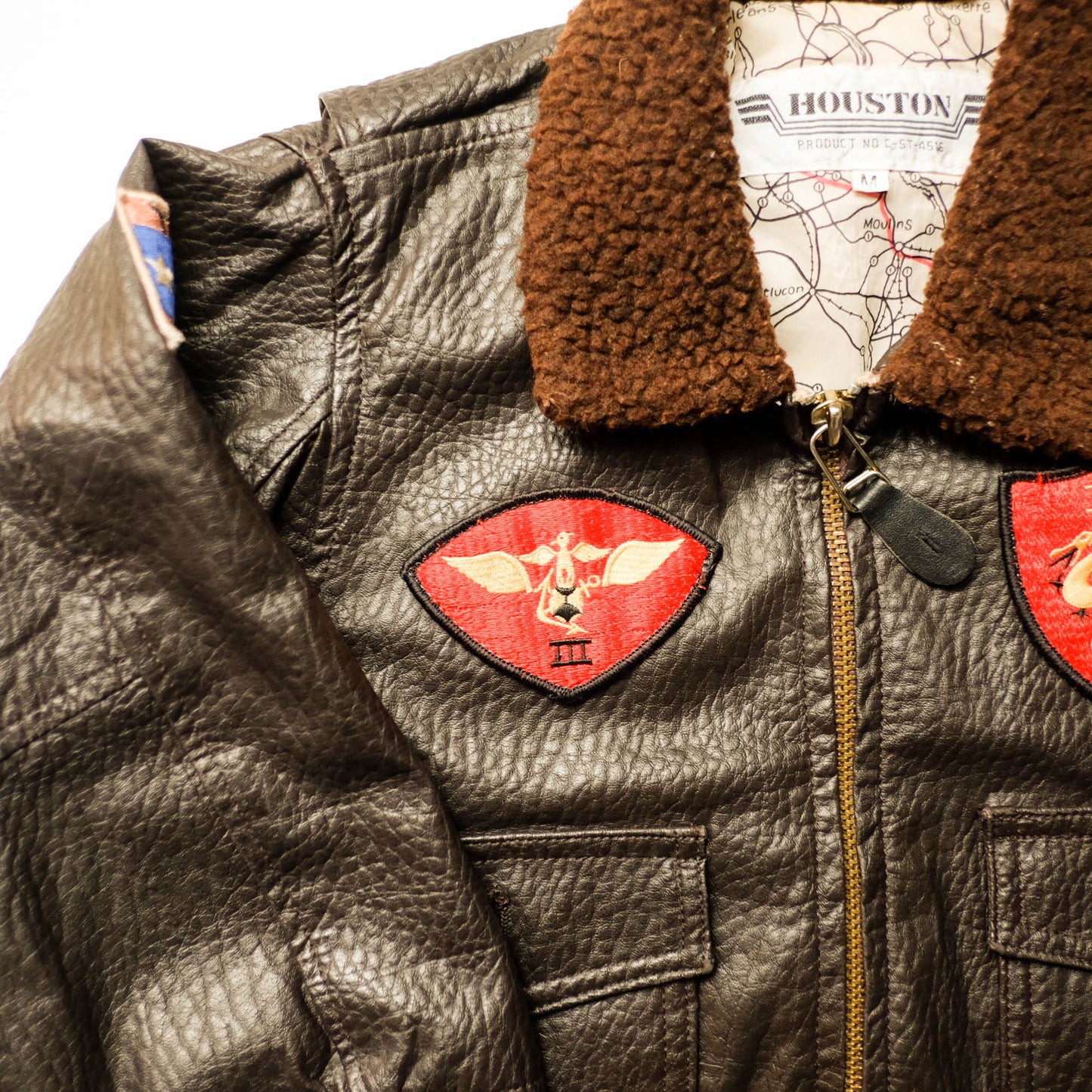 HOUSTON Kids Leather Flight Jacket Size M (3–4 Years) | Miniature Military Bomber Jacket