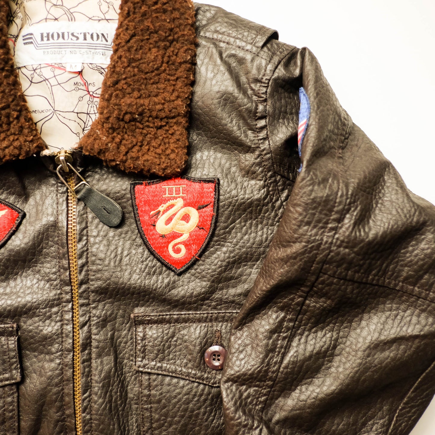 HOUSTON Kids Leather Flight Jacket Size M (3–4 Years) | Miniature Military Bomber Jacket