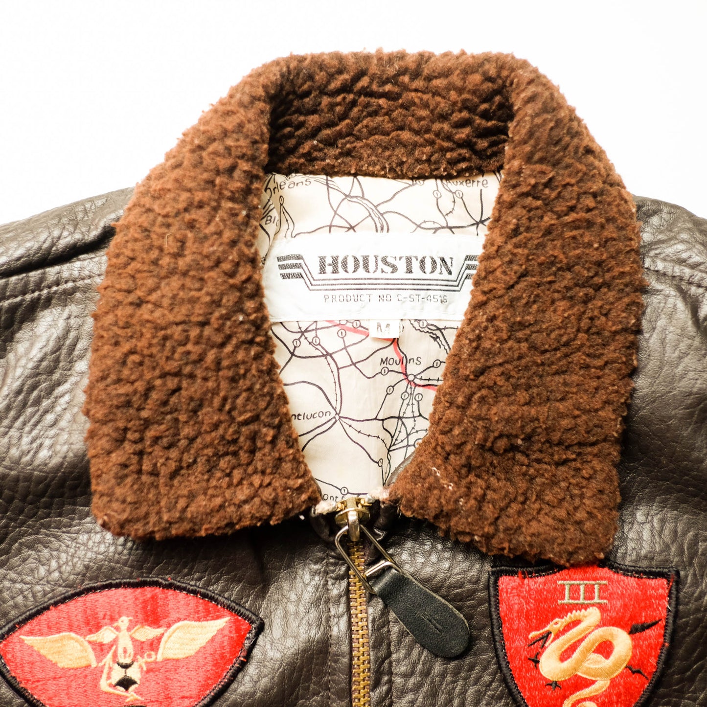 HOUSTON Kids Leather Flight Jacket Size M (3–4 Years) | Miniature Military Bomber Jacket