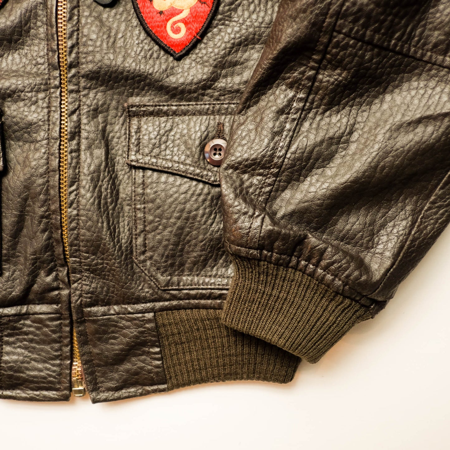 HOUSTON Kids Leather Flight Jacket Size M (3–4 Years) | Miniature Military Bomber Jacket
